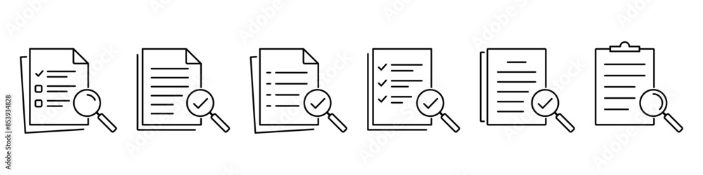 Document icon. Check list form. Checklist clipboard isolated on white background Document icon. Check list form. Checklist clipboard isolated on white background