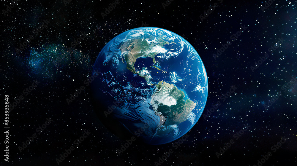 Photorealistic image of Earth seen from space intricate details of continents and oceans and realistic colors deep black space with twinkling stars outer space perspective precise focus Photorealistic image of Earth seen from space intricate details of continents and oceans and realistic colors deep black space with twinkling stars outer space perspective precise focus