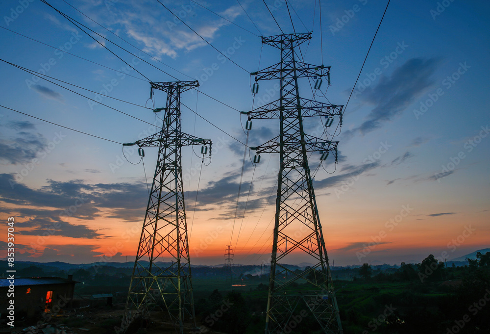 Fototapeta premium Transmission line tower