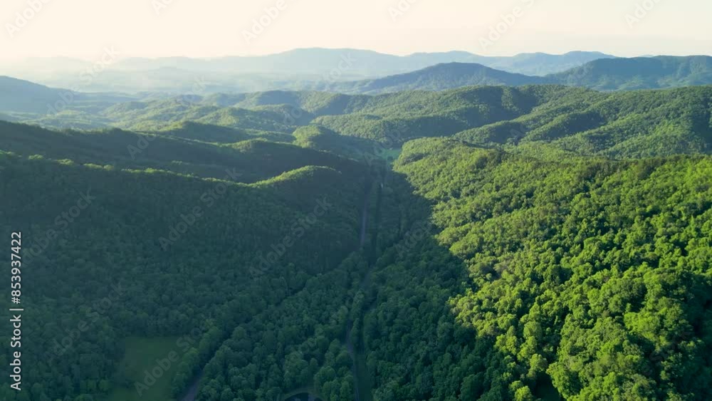 Sunrise over the Great Smoky Mountains in North Carolina. Sunrise over the Great Smoky Mountains in North Carolina.