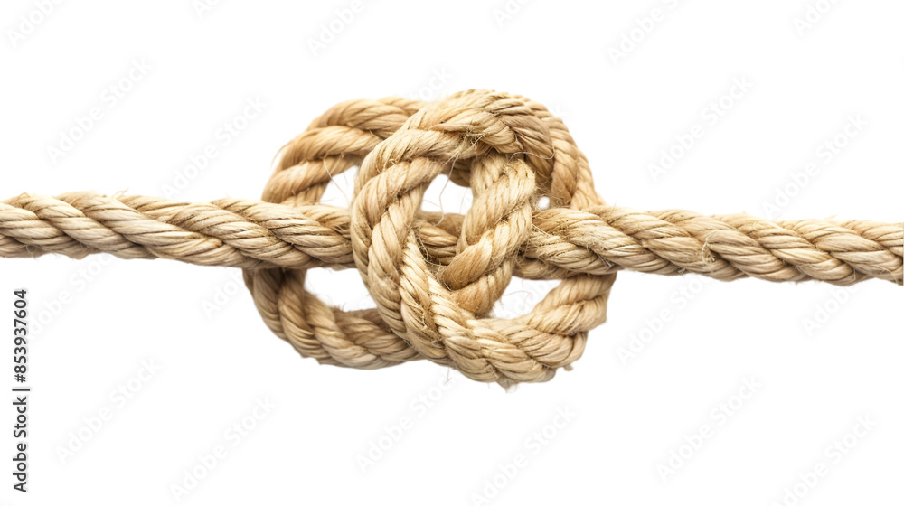 Thick Rope Tied in a Knot,cutout on transparent backgrounds. Thick Rope Tied in a Knot,cutout on transparent backgrounds.