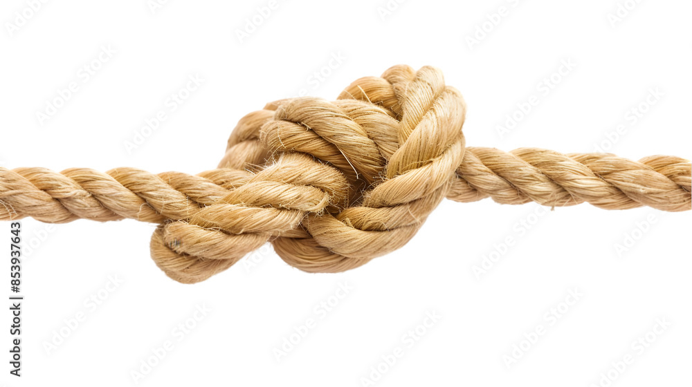 Thick Rope Tied in a Knot,cutout on transparent backgrounds. Thick Rope Tied in a Knot,cutout on transparent backgrounds.