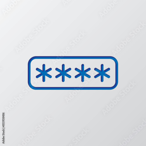 Free Download Password simple icon vector. Flat design. Paper cut design. Cutted blue symbol with shadow. Gray background - GFXLoad