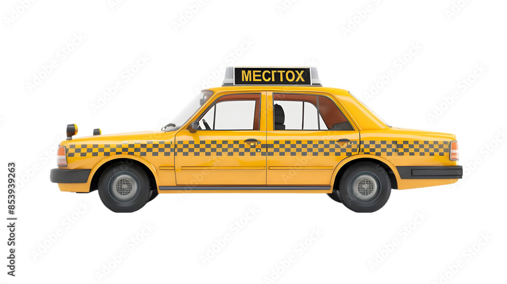 yellow taxi,cutout on transparent backgrounds. yellow taxi,cutout on transparent backgrounds.