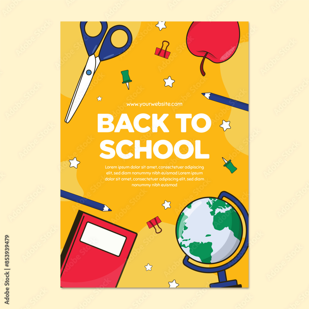 Naklejka premium Flat back to school vertical poster template back to school poster