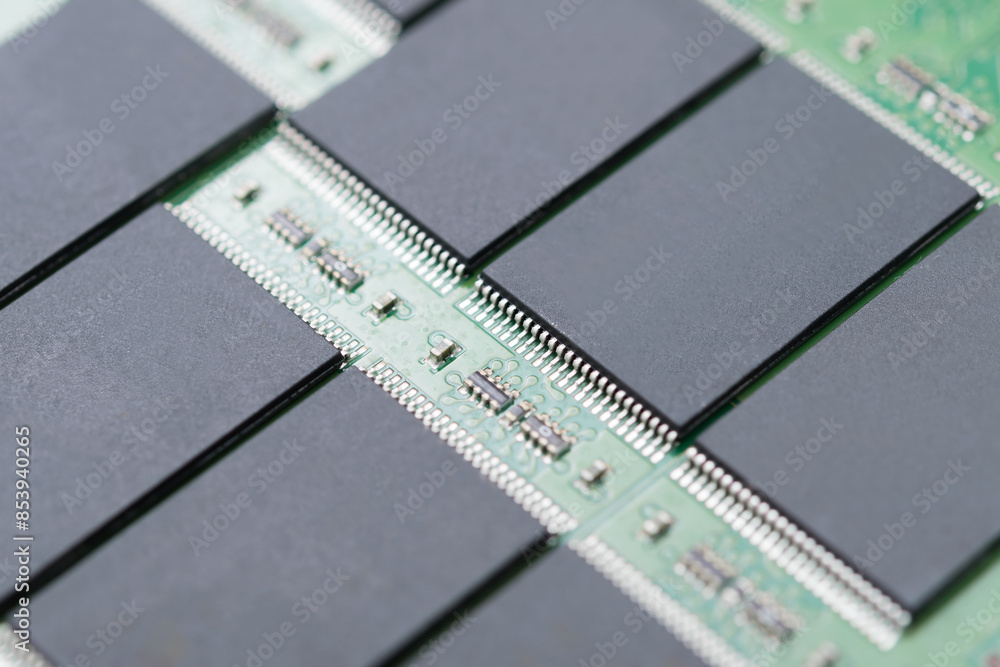 electrical chips on a microchip close-up electrical chips on a microchip close-up