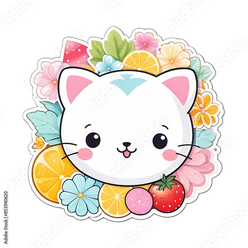 Cute Kawaii Cat Stickers Clipart