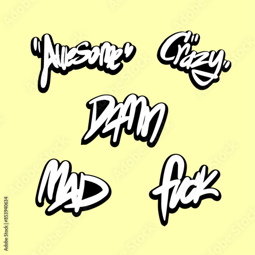 hype words design graffiti vector