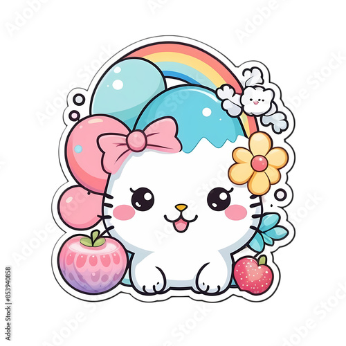 Cute Kawaii Cat Stickers Clipart