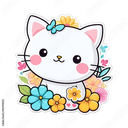 Cute Kawaii Cat Stickers Clipart