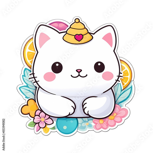 Cute Kawaii Cat Stickers Clipart