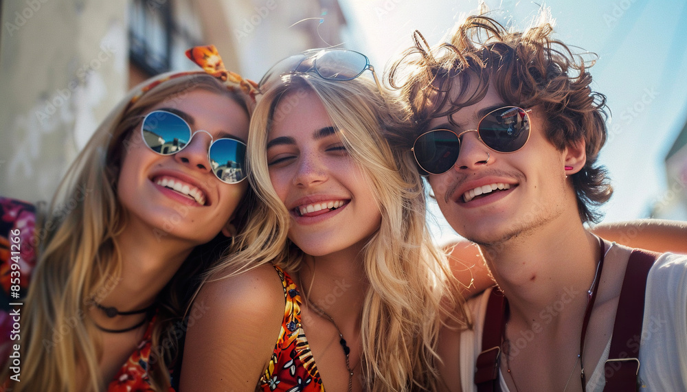 Young diverse group of friends smiling, friendship, summer vacation travel, happy vibes, lifestyle valuable experiences, bonding, social activity Young diverse group of friends smiling, friendship, summer vacation travel, happy vibes, lifestyle valuable experiences, bonding, social activity
