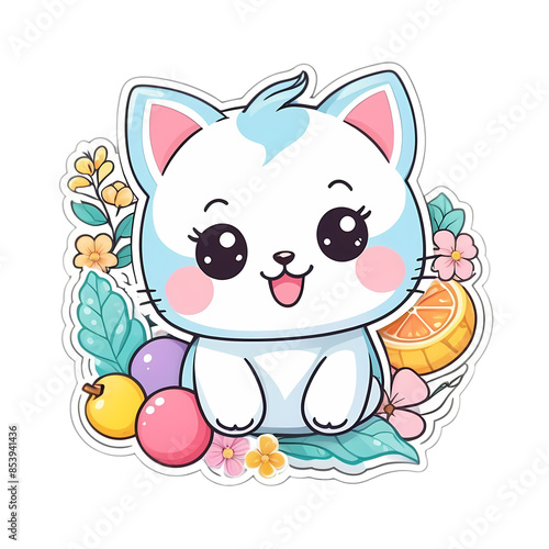 Cute Kawaii Cat Stickers Clipart