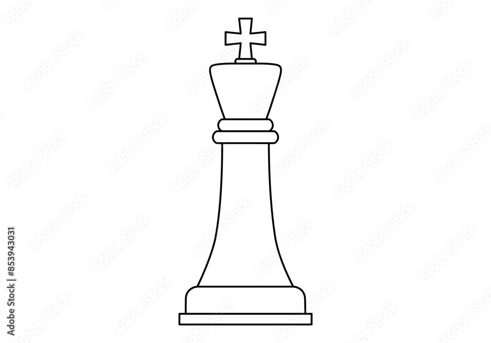 Hand drawn cute outline illustration of king. Flat vector chess figure in line art doodle. High ambitions. Strategy or intelligence icon. Success in competition. Tactic thinking. Board game. Isolated. Hand drawn cute outline illustration of king. Flat vector chess figure in line art doodle. High ambitions. Strategy or intelligence icon. Success in competition. Tactic thinking. Board game. Isolated.