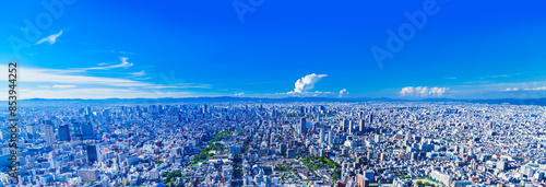 Tableau sur toile ミナミ から 大阪平野 と 大阪 の 街並み を 一望 する 【 関西 の 都市風景 】