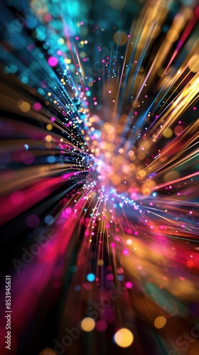 Electrifying abstract vibrant neon light lines and bokeh effects designs for desktop backgrounds