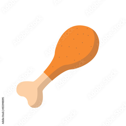 fried chicken leg flat vector illustration logo icon clipart