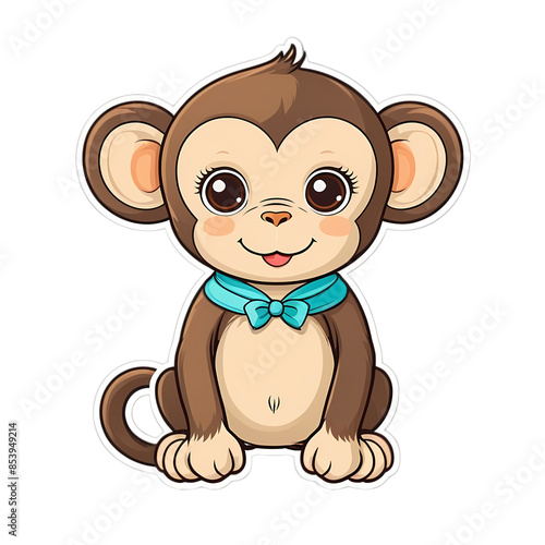 Cute Kawaii Monkey Stickers Clipart