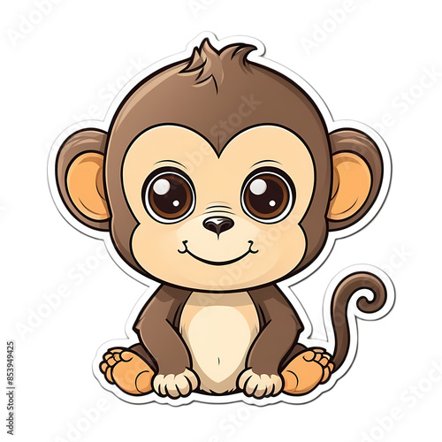 Cute Kawaii Monkey Stickers Clipart