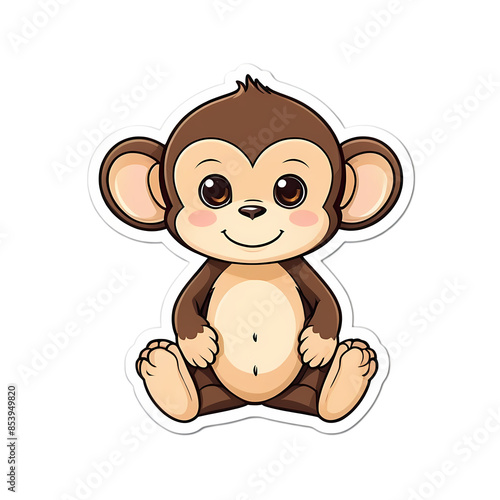 Cute Kawaii Monkey Stickers Clipart