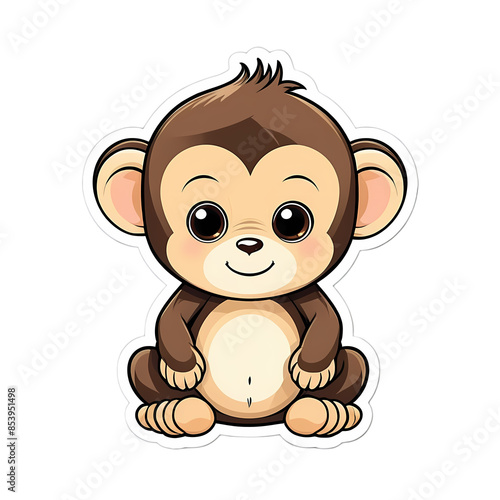 Cute Kawaii Monkey Stickers Clipart