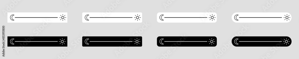 The slider controls the brightness level. Adjusting contrast and brightness. Design concept for mobile application, web page. Vector illustration The slider controls the brightness level. Adjusting contrast and brightness. Design concept for mobile application, web page. Vector illustration