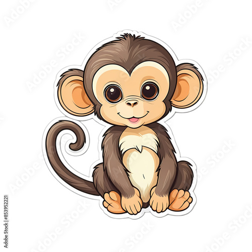 Cute Kawaii Monkey Stickers Clipart