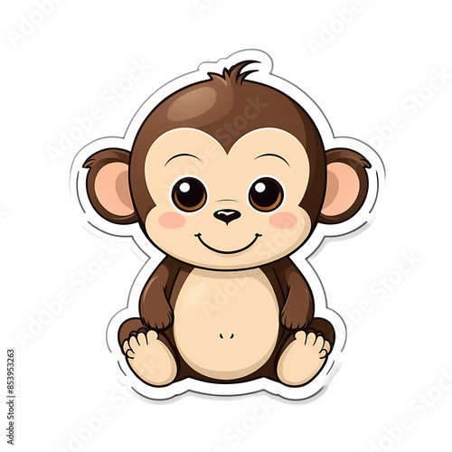 Cute Kawaii Monkey Stickers Clipart