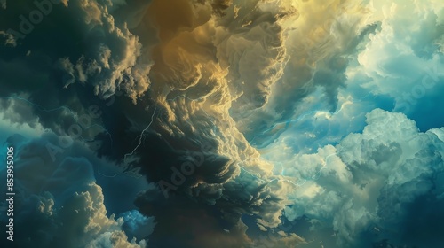 Stormy Cloudscape with Lightning