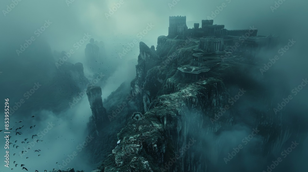 Fototapeta premium Mystical Mountaintop Fortress