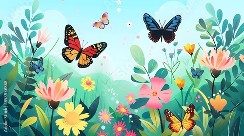 Butterflies in a Floral Paradise