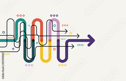 Abstract arrow direction. Technology background