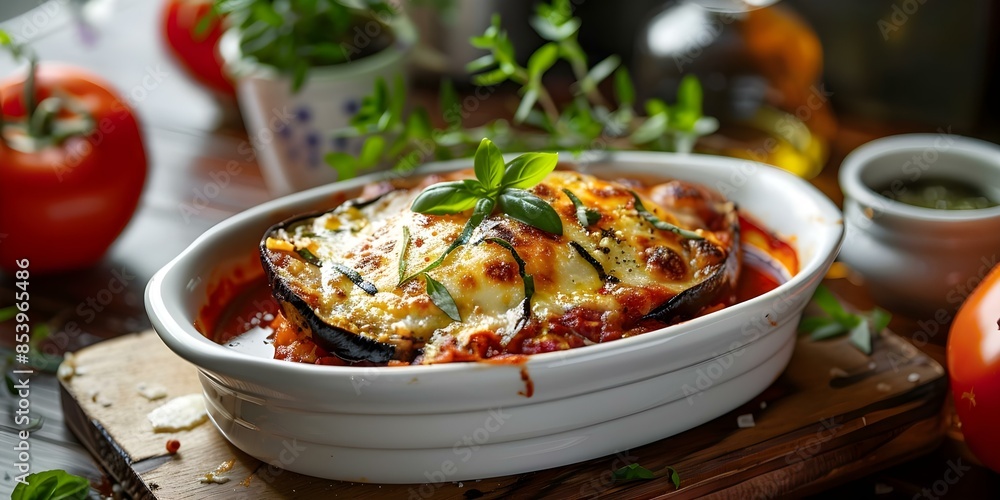 Eggplant Parmesan Fried eggplant tomato sauce mozzarella baked golden brown. Concept Eggplant Parmesan Recipe, Baked Italian Dish, Vegetarian Comfort Food Eggplant Parmesan Fried eggplant tomato sauce mozzarella baked golden brown. Concept Eggplant Parmesan Recipe, Baked Italian Dish, Vegetarian Comfort Food
