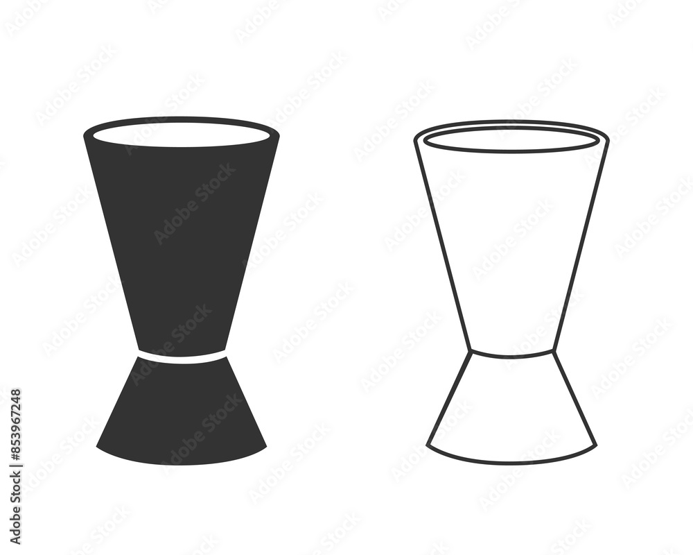 Bar jigger line icon on white background. Bar jigger vector sign. flat style Bar jigger line icon on white background. Bar jigger vector sign. flat style