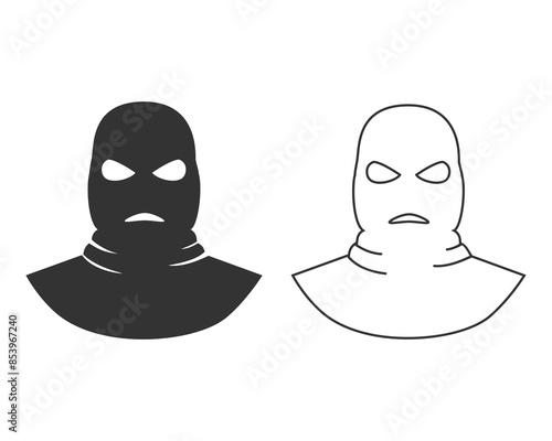 Bandit line icon. Crime. Bank robbery. Vector flat icon isolated