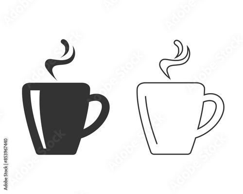 Tea cup simple line icon. Vector illustration in flat