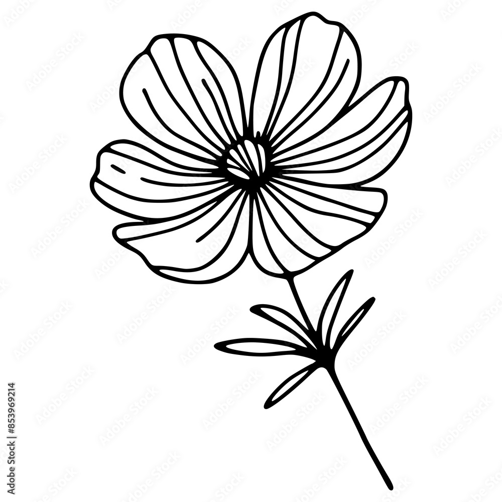 This is an illustration of flowers in a simple and modern line art style. This is an illustration of flowers in a simple and modern line art style.