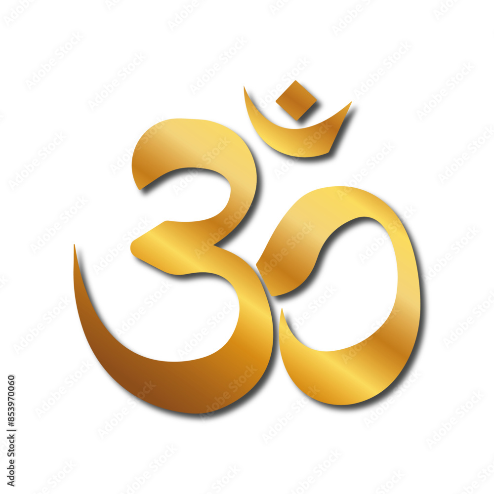 om Aum Hindu symbol icon gold om Aum Hindu symbol icon gold