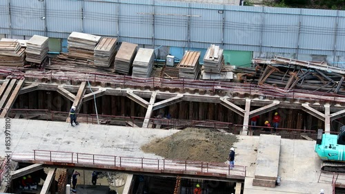 Bangkok, Thailand - JUNE 27, 2023: View On Nut zone.  A new condo is being built.