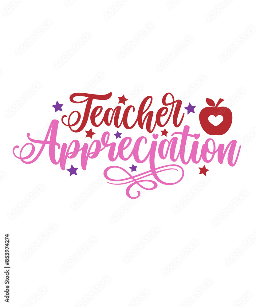Teacher appreciation typography clip art design on plain white transparent isolated background for card, shirt, hoodie, sweatshirt, apparel, tag, mug, icon, poster or badge Teacher appreciation typography clip art design on plain white transparent isolated background for card, shirt, hoodie, sweatshirt, apparel, tag, mug, icon, poster or badge