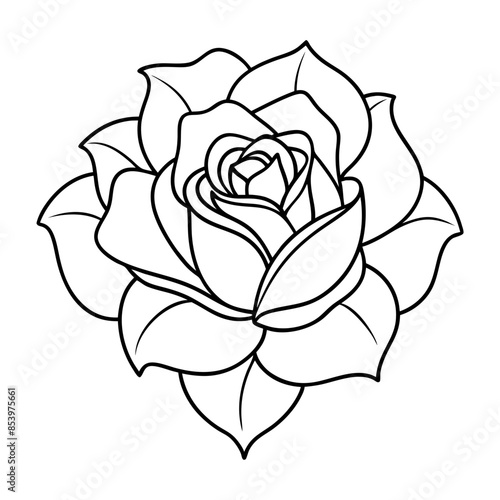 Outline rose flower