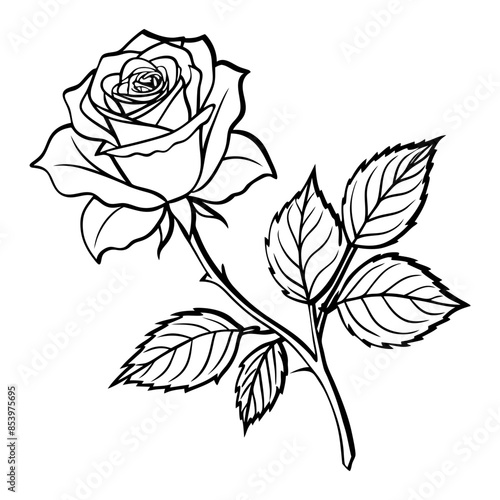 Outline rose flower