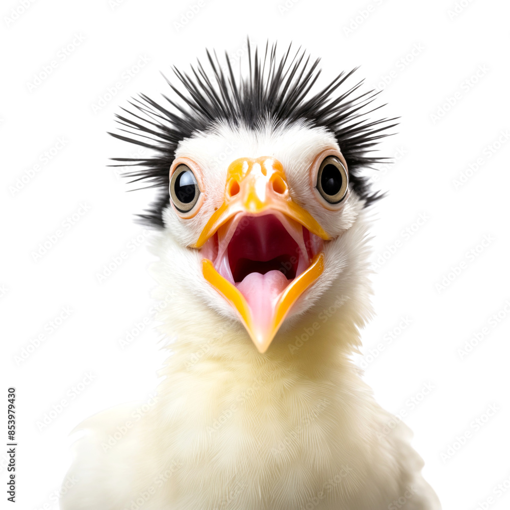Fototapeta premium Charming Small Comb-crested Jacana with a Cute Smile isolated on a transparent background, png file, cut off bg, alpha canal