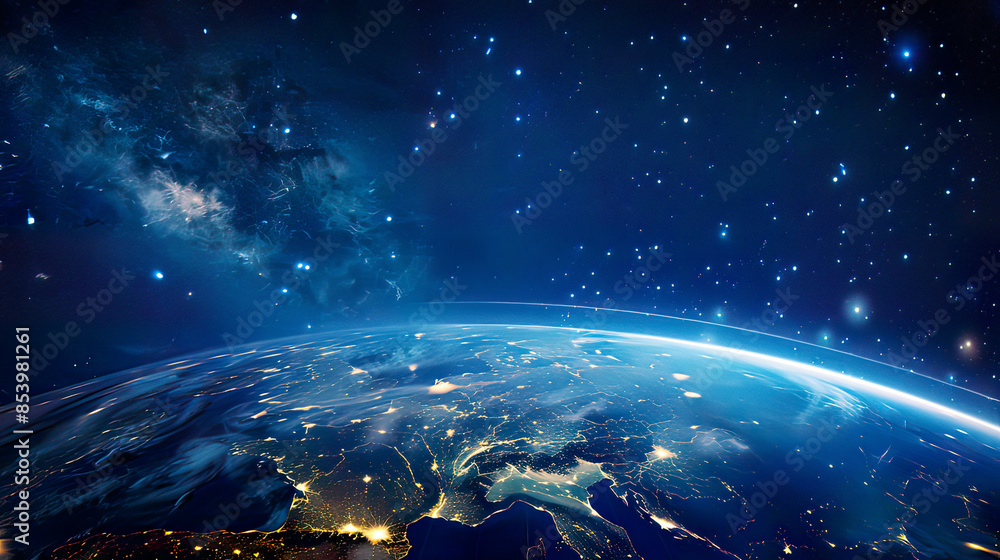 Ultra-detailed depiction of planet Earth from an outer space viewpoint showing realistic surface and world map vivid blue and green tones starry night sky backdrop Ultra-detailed depiction of planet Earth from an outer space viewpoint showing realistic surface and world map vivid blue and green tones starry night sky backdrop