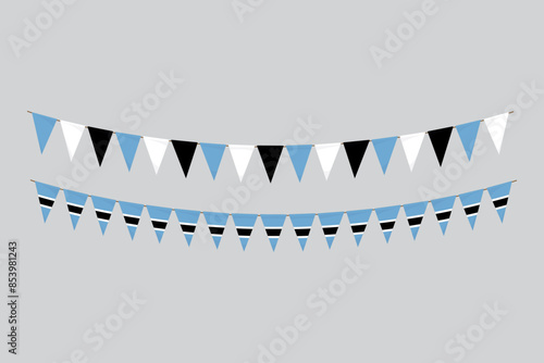 Flags isolated. Botswana paper bunting. flags birthday, anniversary, celebrate event. photo
