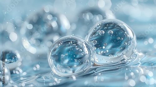 Wallpaper Mural Water Droplets on a Blue Surface Torontodigital.ca