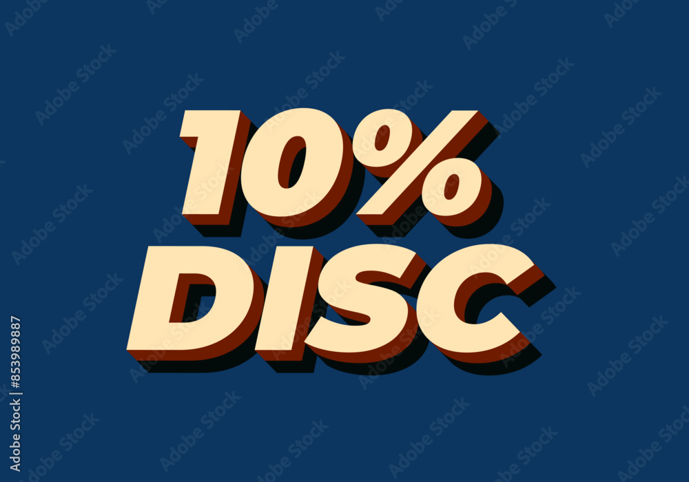 10 percent discount. Text effect in good colors with 3D style 10 percent discount. Text effect in good colors with 3D style