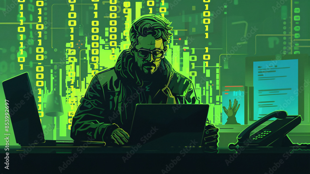a man sitting at a desk with a laptop a man sitting at a desk with a laptop