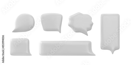 Vector set of 3D empty speech bubbles for online communication on a white background