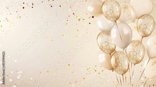 Festive balloons and glitter banner - Party design